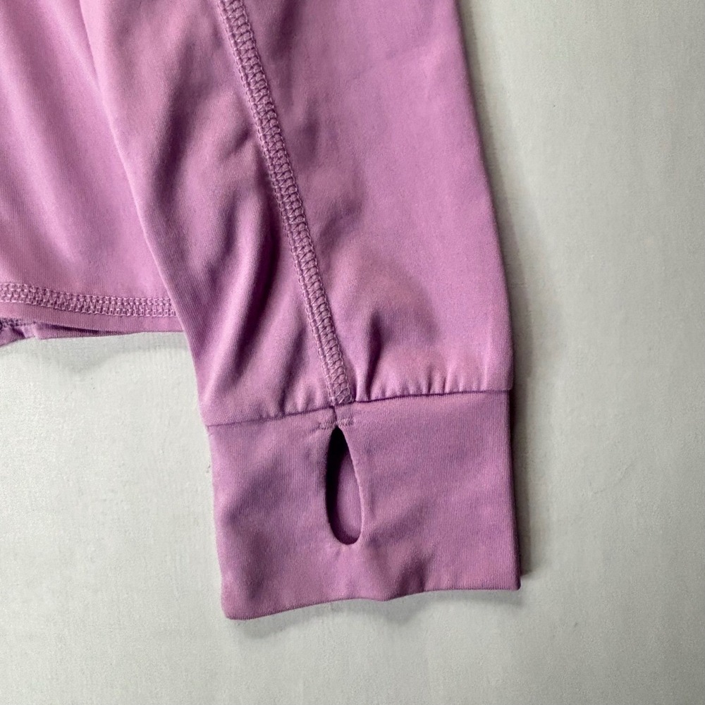 LL Bean Pullover Top Women L Purple Polyester Solid 1/4 Zip Thumbhole Activewear - Picture 6 of 10